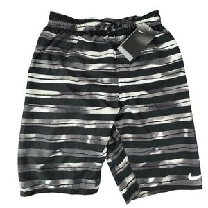 Nike Repel Men's Swim Trunks Shorts Black Gray White Size Small NEW